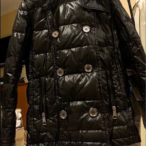 Girls shiny black Puffer jacket